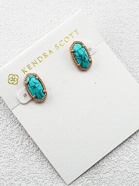 Kendra Scott Cracked Turquoise Stud Earrings